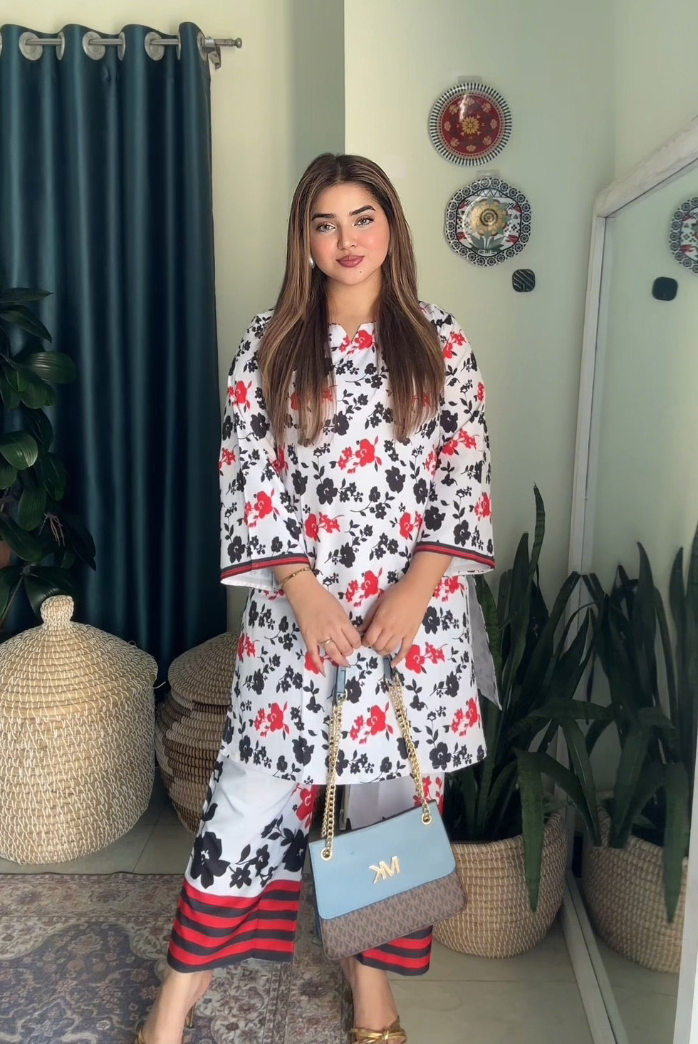 Co-ords black and red color